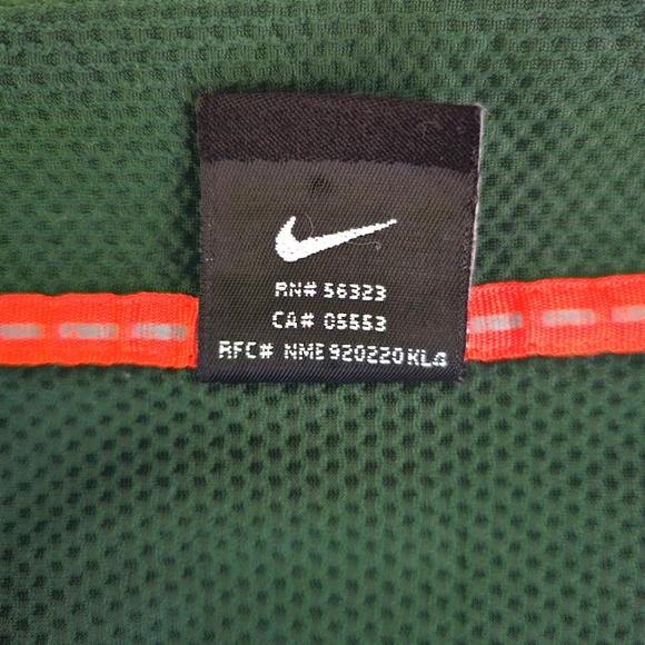 Nike Team Polo UM Miami Hurricanes Size XXL Green Orange Coaches Collared Shirt - Picture 10 of 12